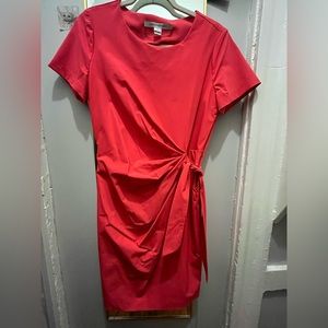 Pink DVF Faux Wrap Dress